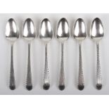 A set of six Georgian silver teaspoons, Benjamin Montigue