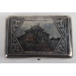 A 19th century Russian silver niello cigar box, possibly Ivan Saltykov, Moscow, Kokoshnik marks