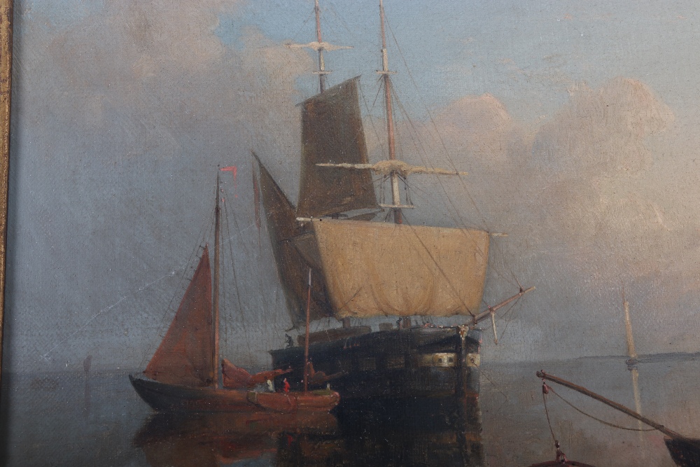 William Raymond Dommersen, Dutch 1859-1927, Shipping Off Schiedam, oil on canvas - Image 9 of 9