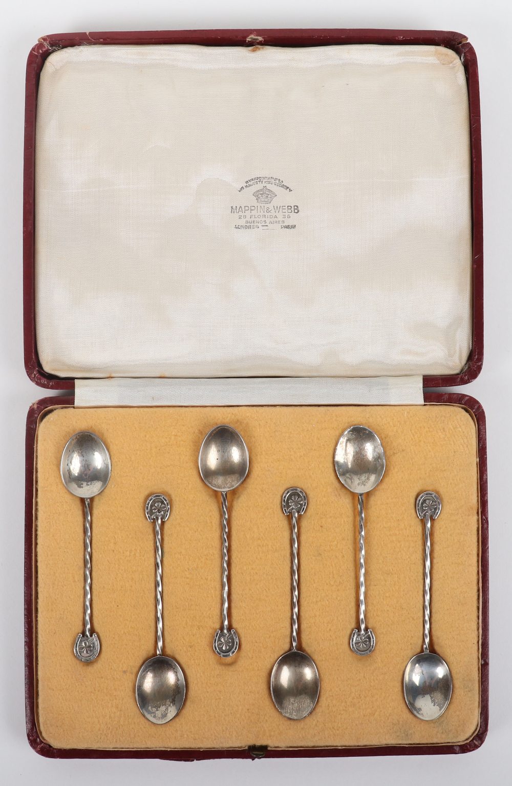A set of six Argentinian Mappin & Webb silver coffee spoons