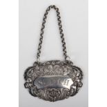 A silver ‘Scotch’ wine label, Holland, Aldwinckle & Slater, London 1902