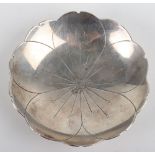 A small silver dish in the form of a flower, Sheffield 1944