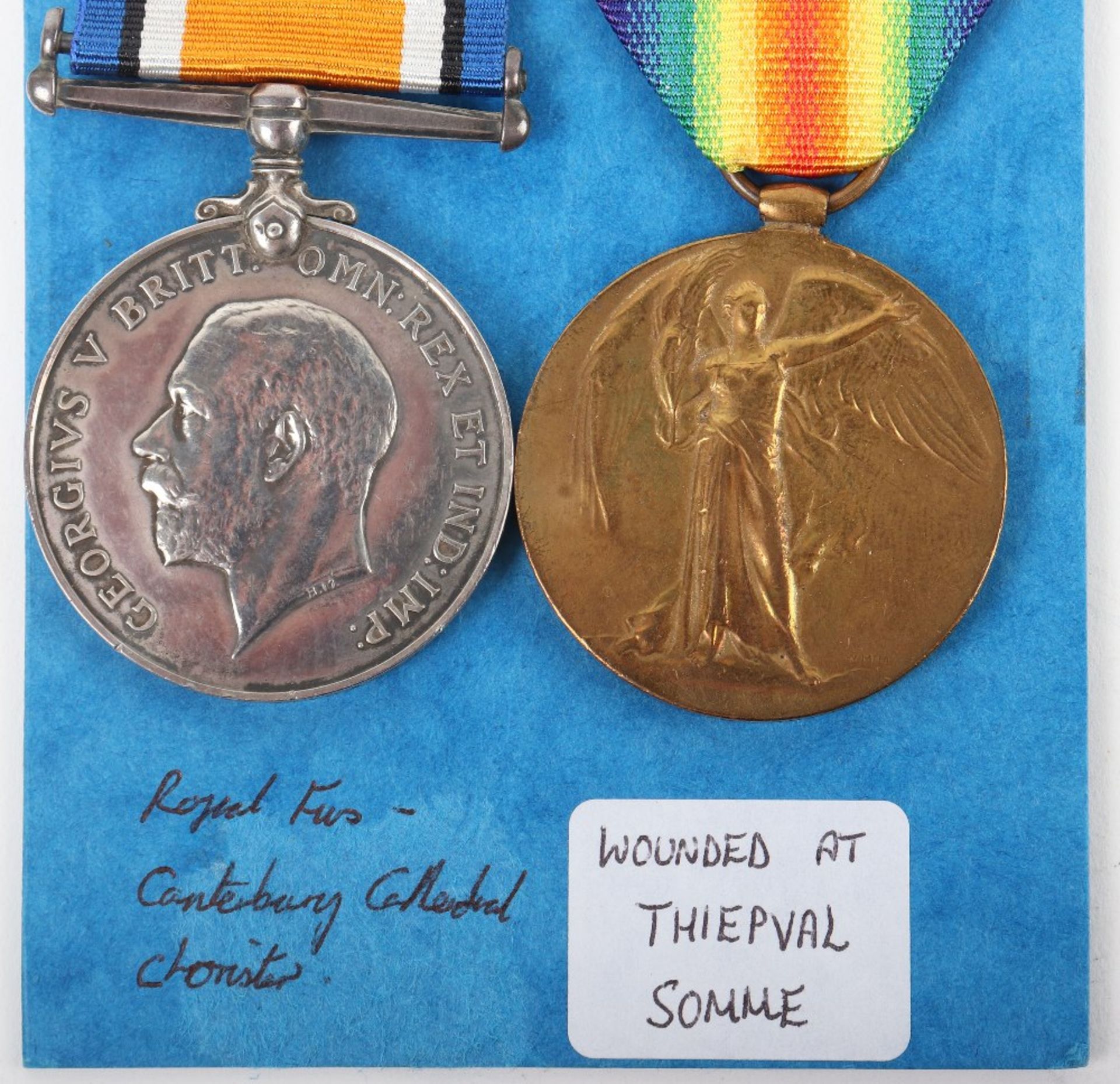 Great War Battle of the Somme Wounded Medal Pair Royal Fusiliers - Bild 3 aus 9