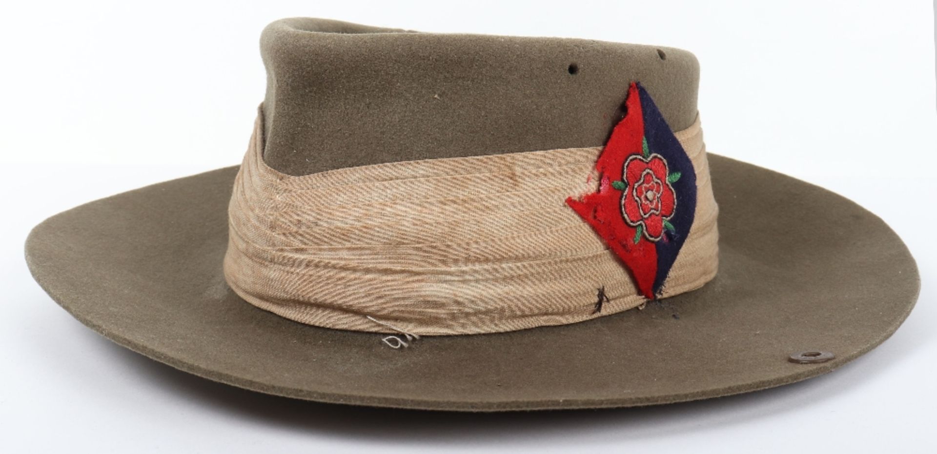 WW2 British Bush / Slouch Hat of the 136th Field Regiment (1st West Lancashire) Royal Artillery
