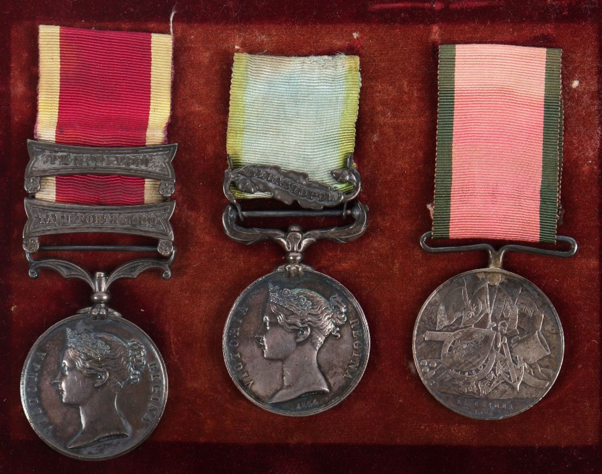 Victorian 2nd China War and Crimea Campaign Medal Group of Three 2nd Battalion the 1st Royal Regimen