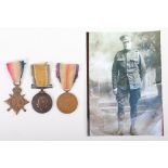 Great War British 1914-15 Star Medal Trio Kings Royal Rifle Corps & Royal Garrison Artillery