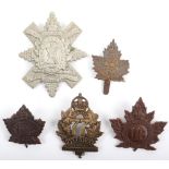 5x Canadian C.E.F Cap Badges