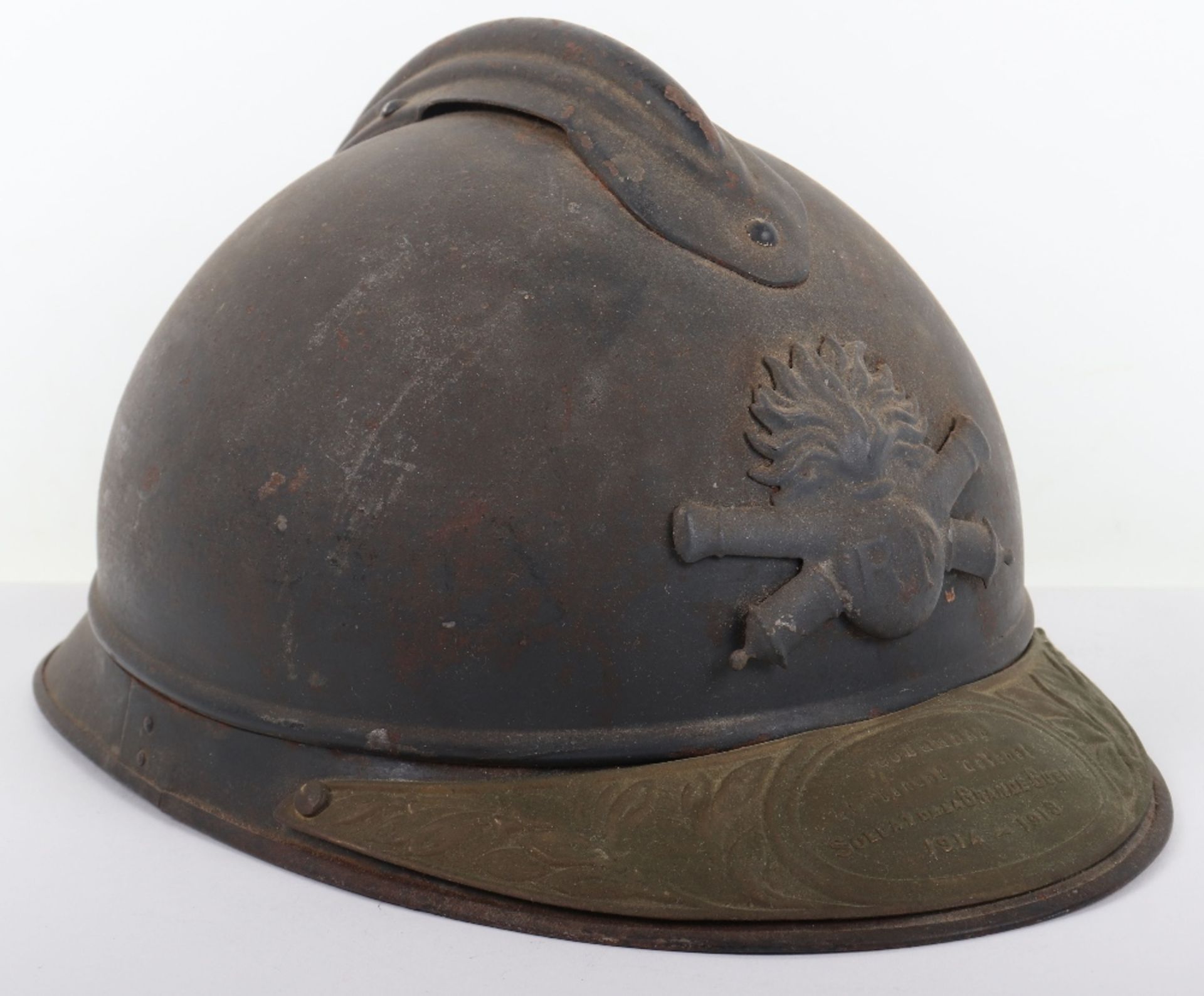 WW1 French Artillery Adrian Pattern Steel Helmet - Bild 5 aus 8
