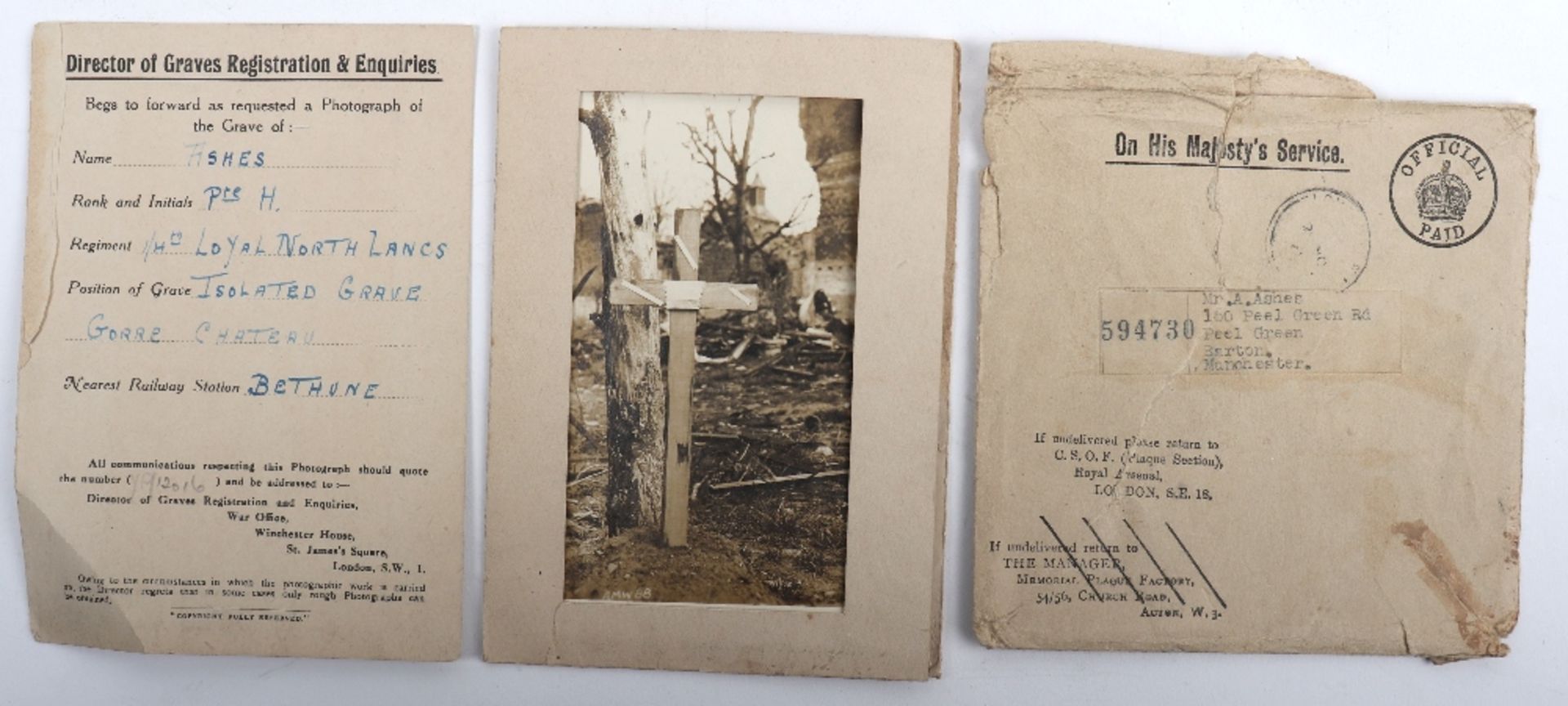 Great War Loyal North Lancashire Regiment German Spring Offensive 1918 Casualty Memorial Plaque Grou - Bild 6 aus 11