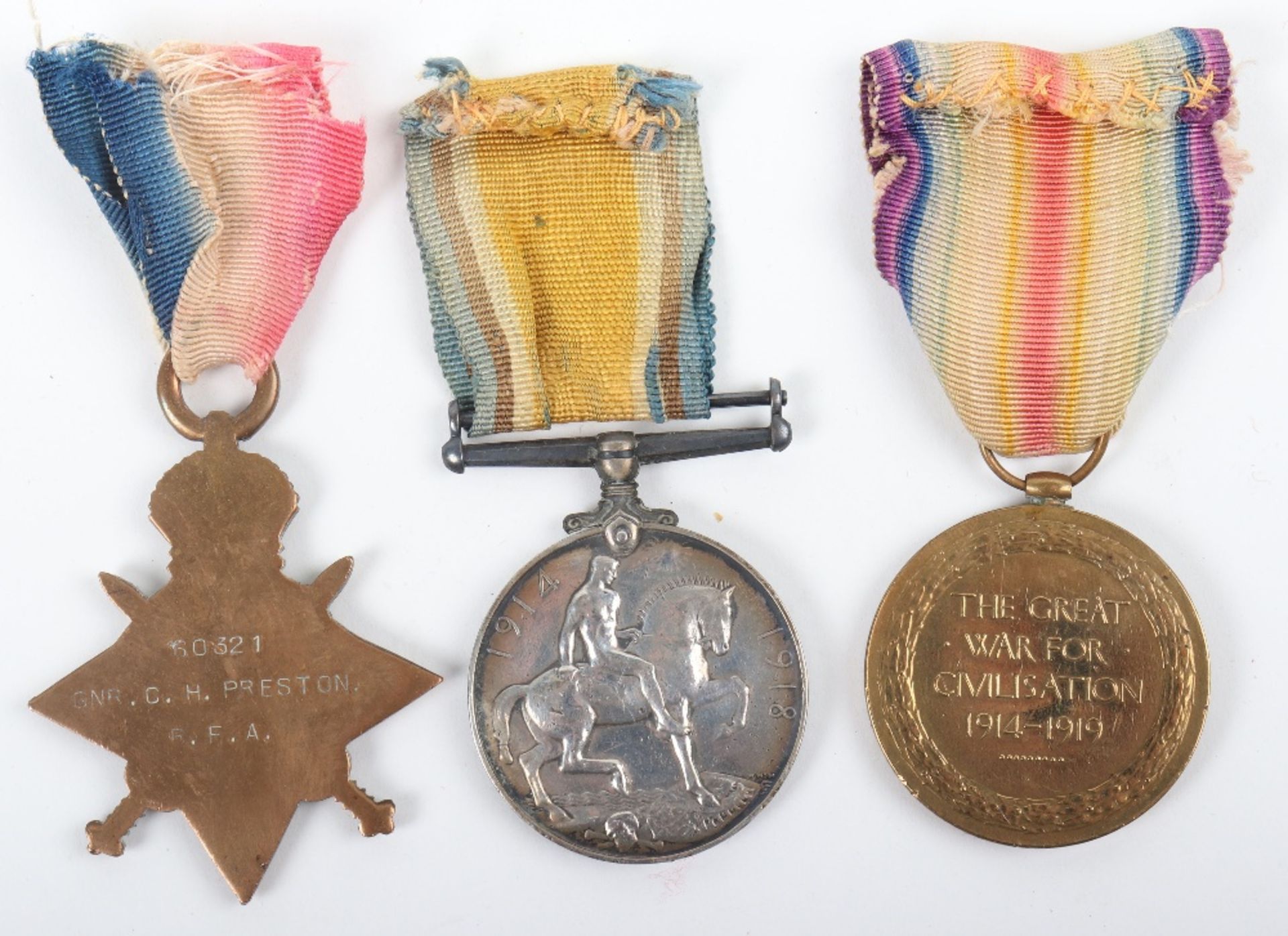 Great War British 1914-15 Star Medal Trio Kings Royal Rifle Corps & Royal Garrison Artillery - Bild 4 aus 4