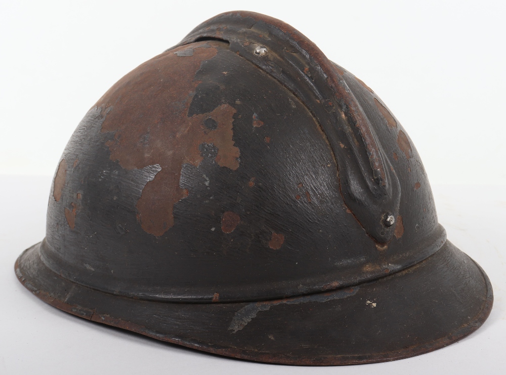 WW1 French Light Infantry (Chasseurs) Adrian Pattern Steel Helmet - Image 5 of 8