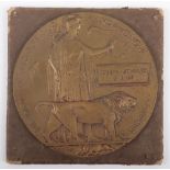 Great War 1st Day of the Somme Queens Royal West Surrey Regiment Memorial Plaque