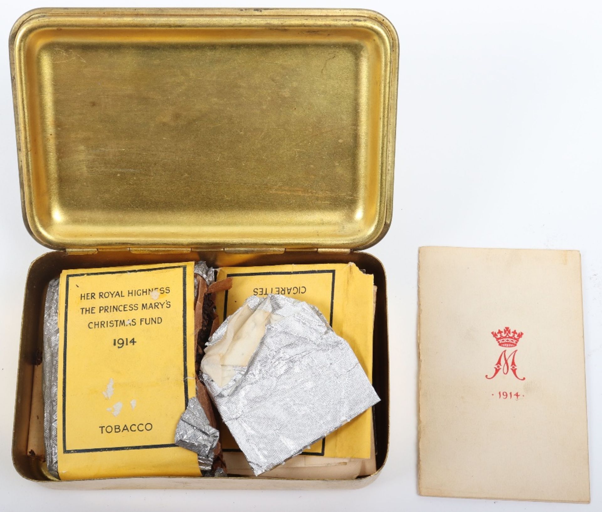 1914 Princess Mary Gift Fund Tin and Partial Contents