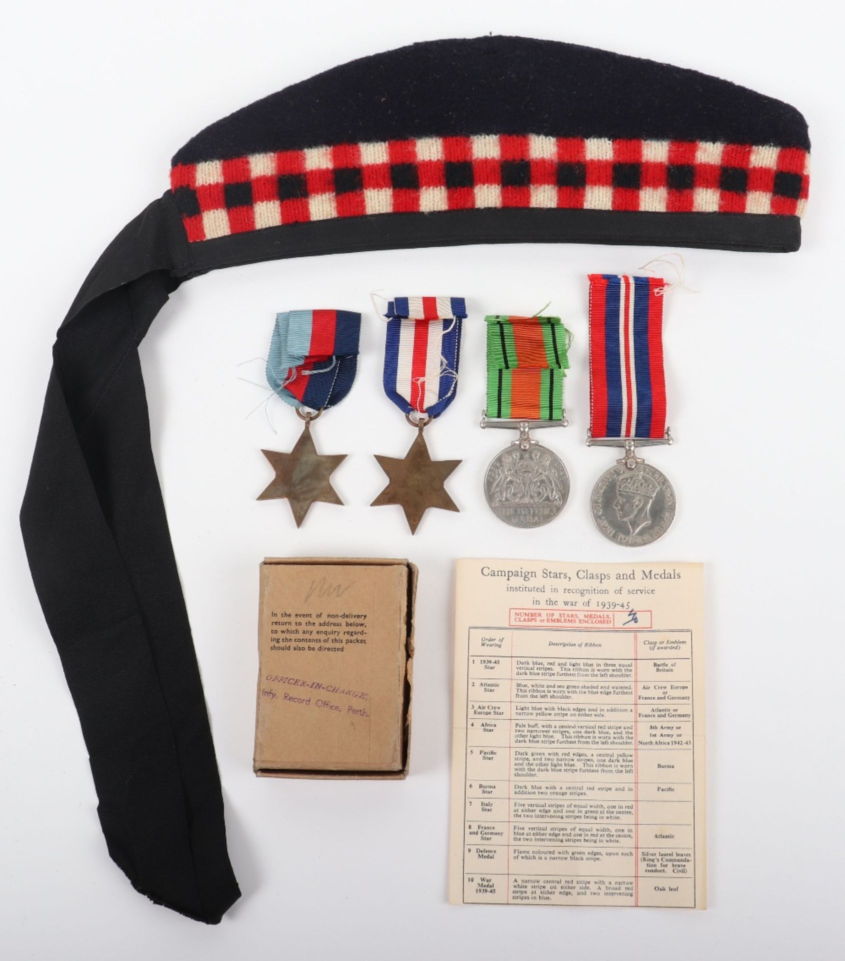 WW2 Seaforth Highlanders Glengarry and Campaign Medal Group - Bild 2 aus 7