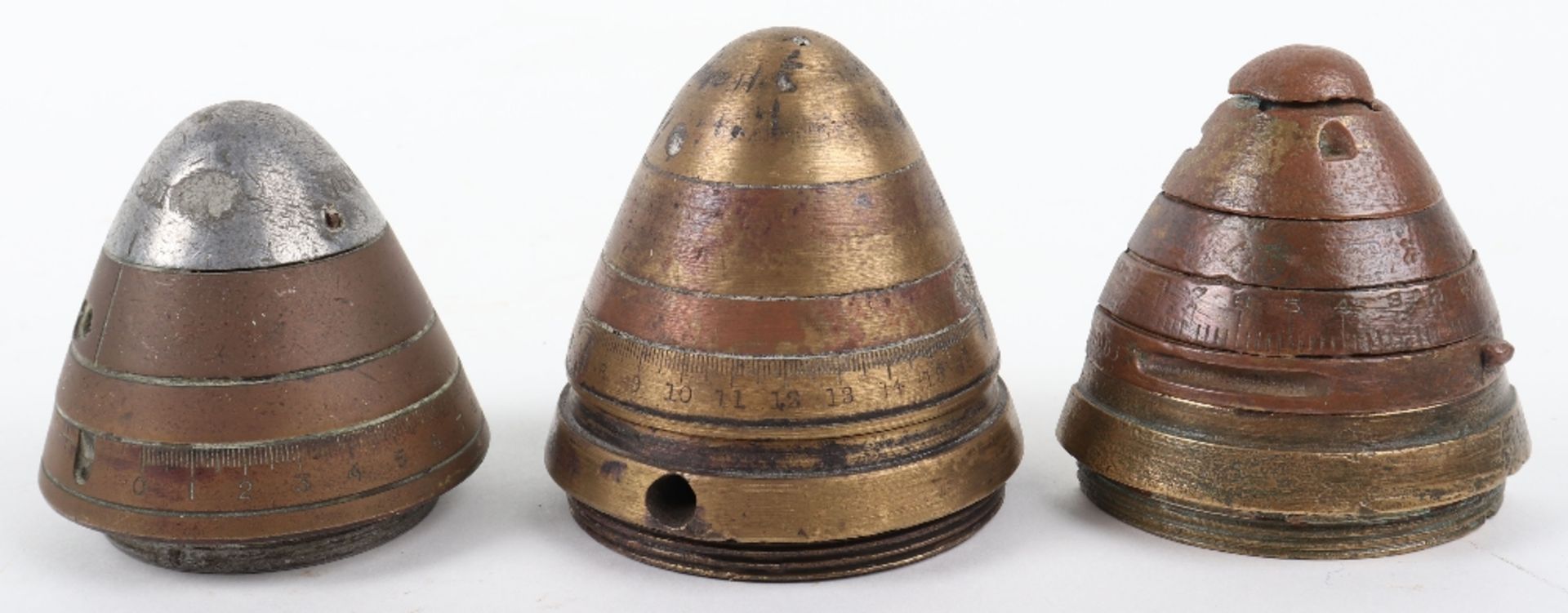 3x WW1 Shell Fuse Heads