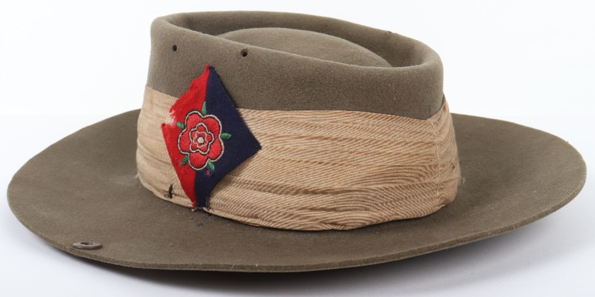 WW2 British Bush / Slouch Hat of the 136th Field Regiment (1st West Lancashire) Royal Artillery - Bild 8 aus 10