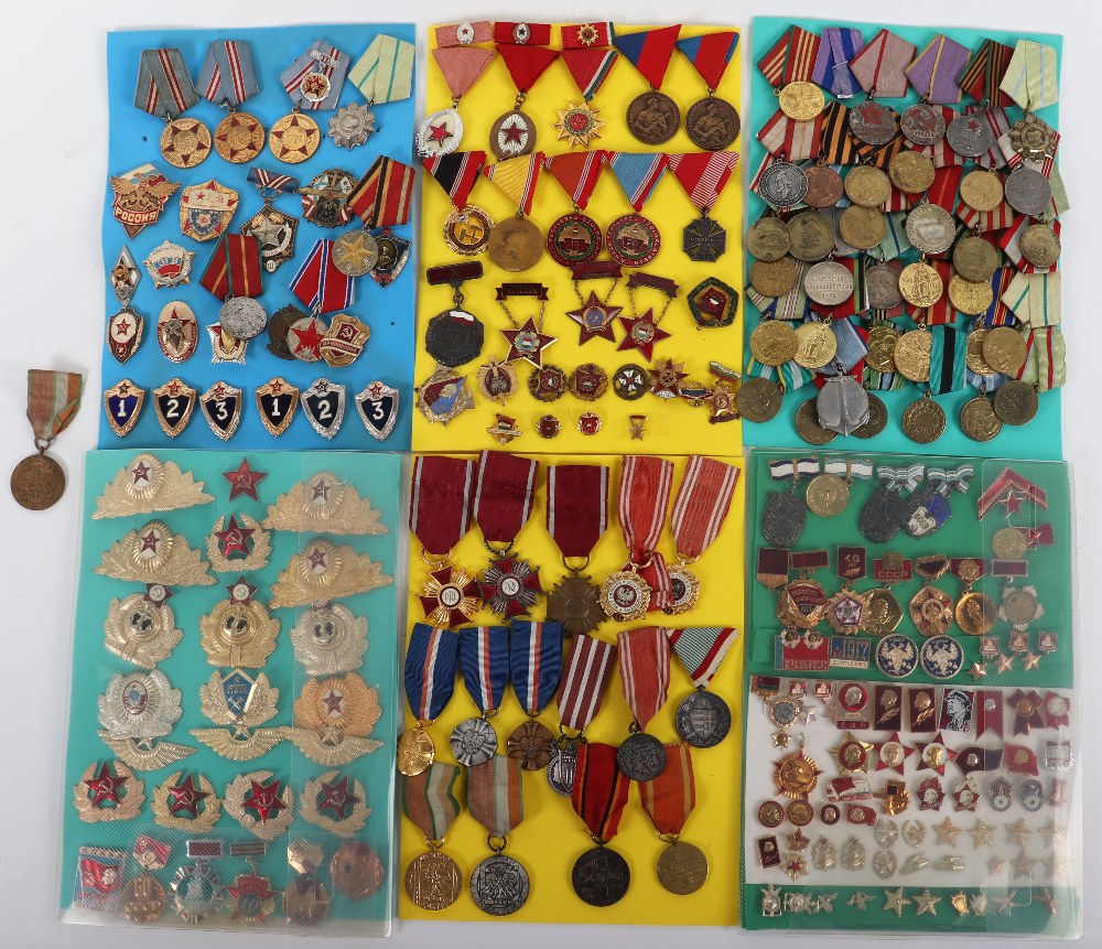 Large Collection of Soviet Russian, Polish Republic & Eastern Bloc Nations Medals and Badges
