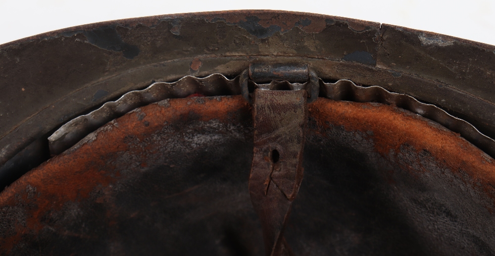 WW1 French Light Infantry (Chasseurs) Adrian Pattern Steel Helmet - Image 8 of 8