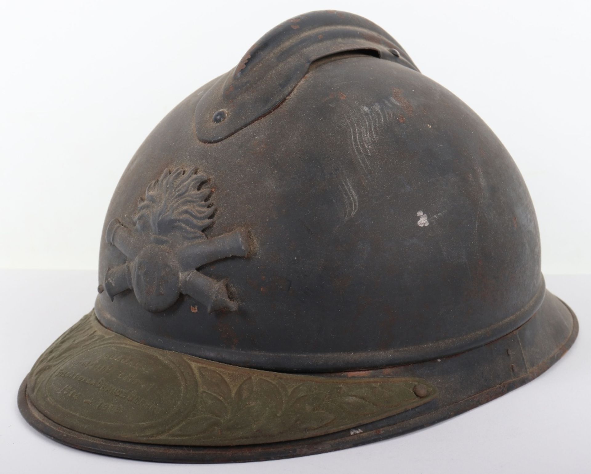 WW1 French Artillery Adrian Pattern Steel Helmet - Bild 4 aus 8