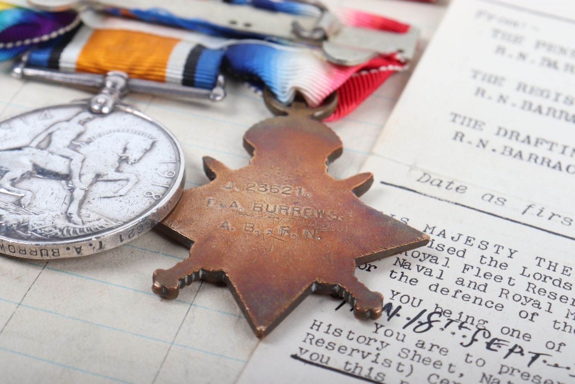 Great War Royal Navy Divers Long Service Good Conduct Medal Group of Four, Serving on HMS Jessamine - Bild 9 aus 11