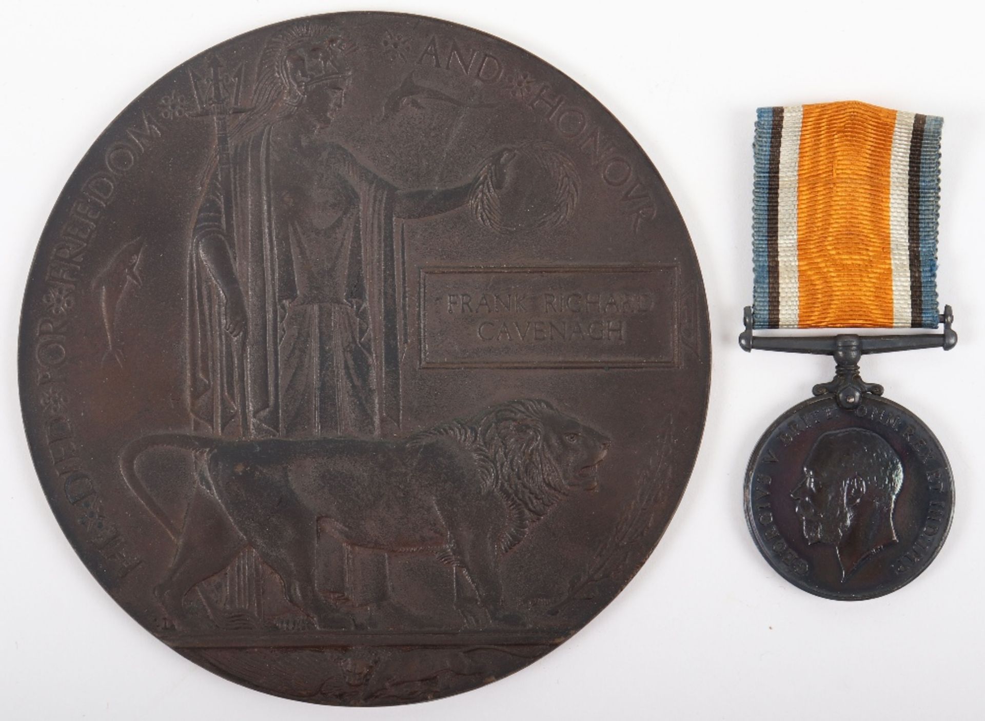 Great War Casualty British War Medal and Bronze Memorial Plaque 17th Battalion (Leeds Pals) West Yor