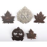 5x Canadian C.E.F Cap Badges