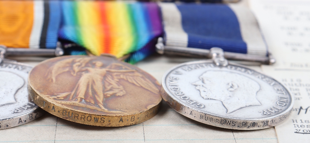 Great War Royal Navy Divers Long Service Good Conduct Medal Group of Four, Serving on HMS Jessamine - Image 7 of 11