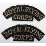 Pair of WW1 Royal Flying Corps (R.F.C) Other Ranks Cloth Shoulder Titles