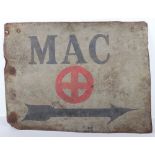 WW1 Motor Ambulance Column Sign