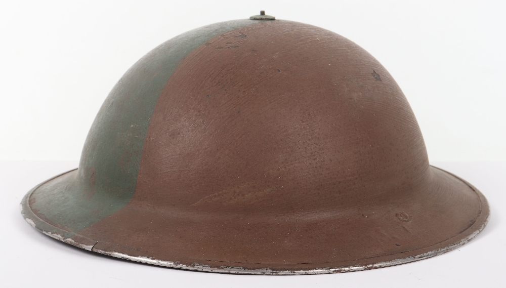 WW2 British Camouflaged Steel Combat Helmet - Image 4 of 8