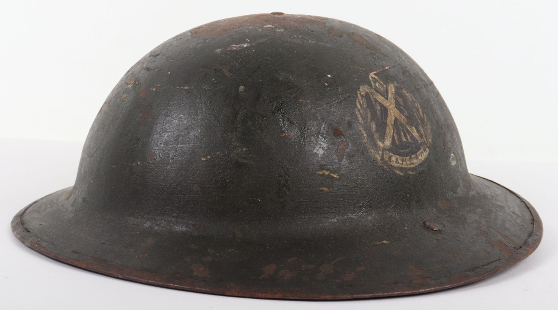 WW1 British Cameron Highlanders Officers Steel Combat Helmet