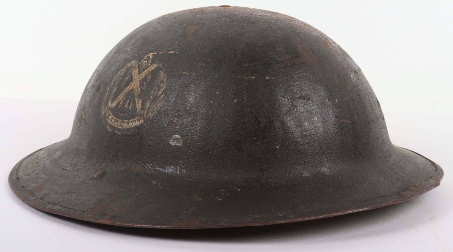 WW1 British Cameron Highlanders Officers Steel Combat Helmet - Bild 4 aus 9