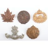 5x Canadian C.E.F Cap Badges