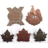 5x Canadian C.E.F Cap Badges