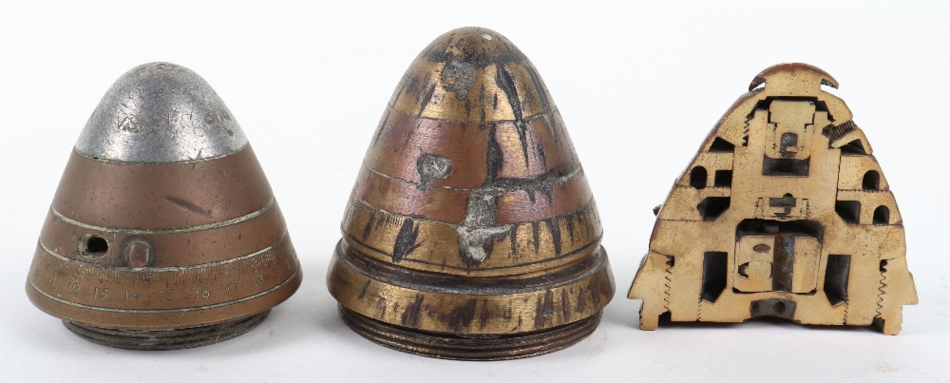 3x WW1 Shell Fuse Heads - Image 2 of 3