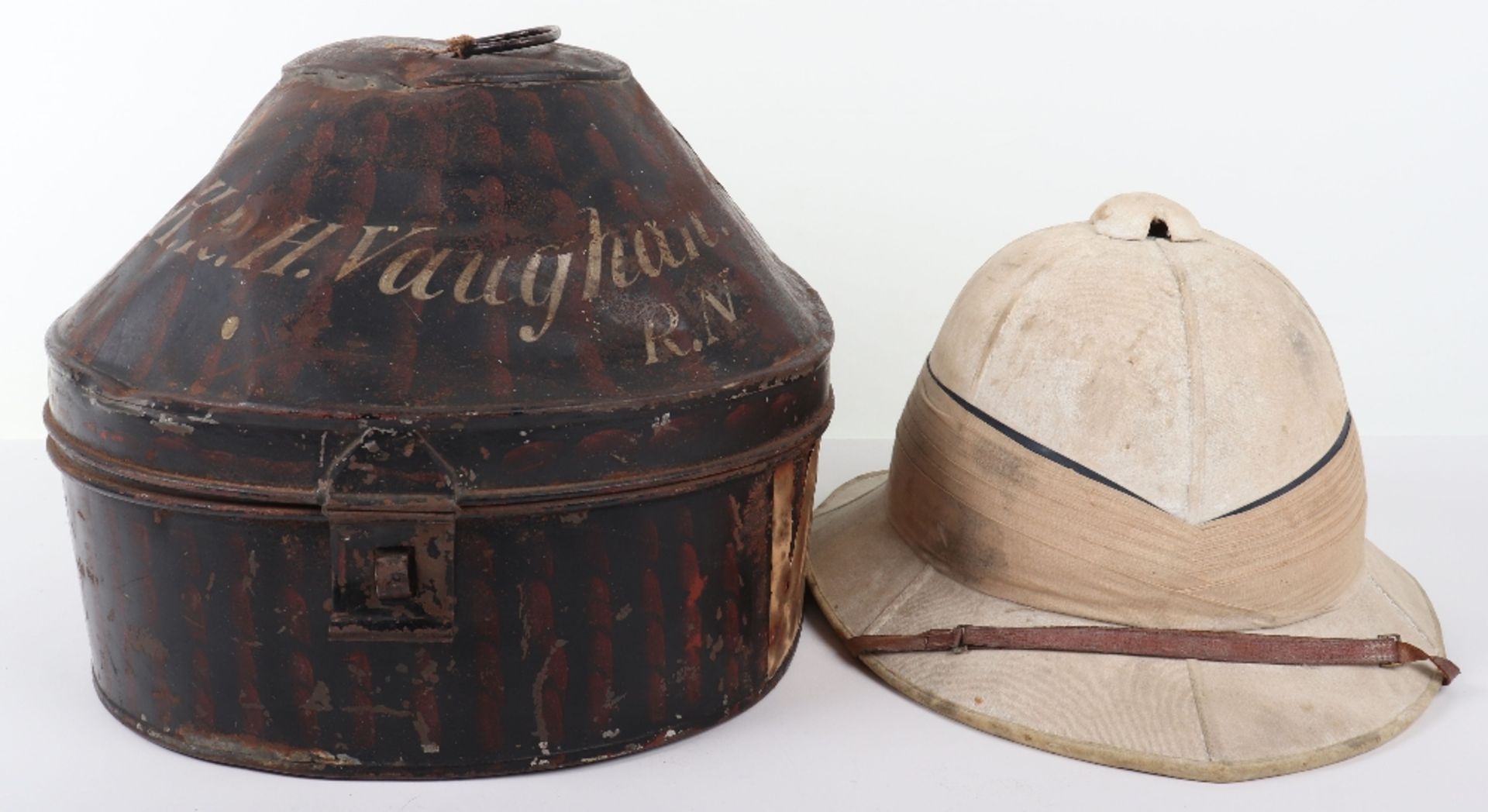 Royal Navy Officers Foreign Service Helmet of Captain H R H Vaughan, Secretary to Admiral Lord Cork