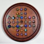 Victorian glass Marbles and Solitaire Board,