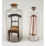 A folk art wooden chair in a bottle, 1836,