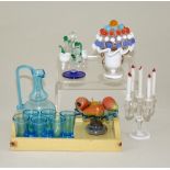 Fine dolls house glass miniatures, circa 1950,