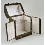 Rare miniature travel wardrobe for Mignonette doll, French circa 1880,