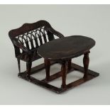 A Rock & Graner tin-plate table and bench set, German 1870s,