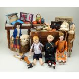Collection of various dolls, accessories and related items,