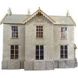 C.D.H a large and impressive painted grey stone wooden English Country Manor dolls house, 1868,
