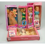 Boxed Mattel Barbie and Pedigree Sindy dolls, 1980s/90s,
