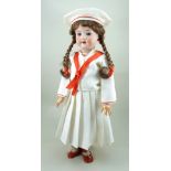 A.M 390 bisque head doll, circa 1910,