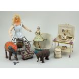 Lehmann c/w Waltzing Doll and other tinplate,