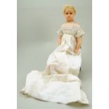 Poured wax Pierotti shoulder head baby doll, English circa 1860,