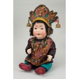 Rare J.D Kestner 243 oriental bisque head character doll, German circa 1910,