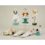 Five glazed China Whistle figurines, 19th century,