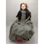 ‘Henrietta’ a wax over composition shoulder head doll with Suffragette provenance, English circa 184